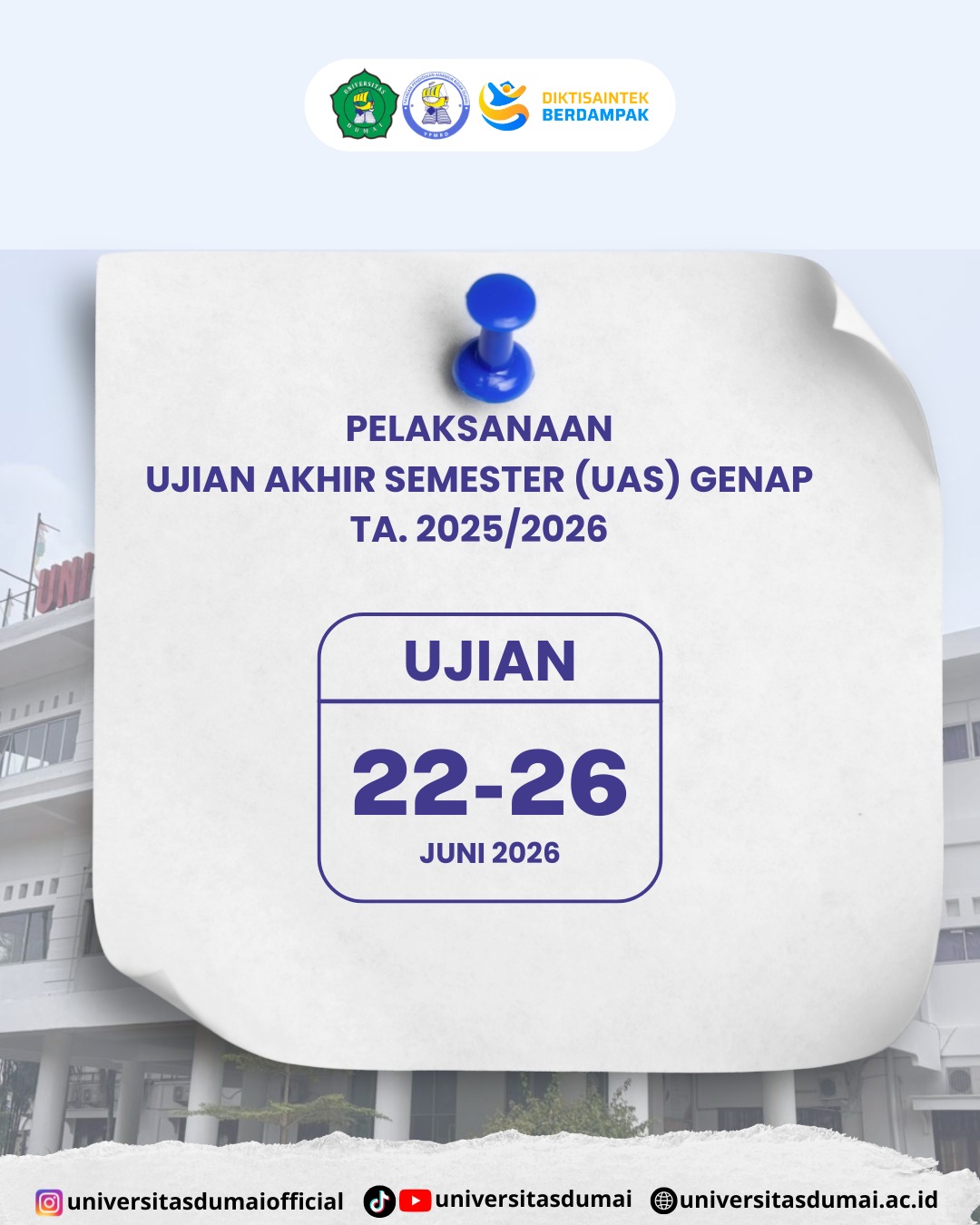 Permalink to:Pelaksanaan Ujian Akhir Semester (UAS) Semester Genap 2025/2026
